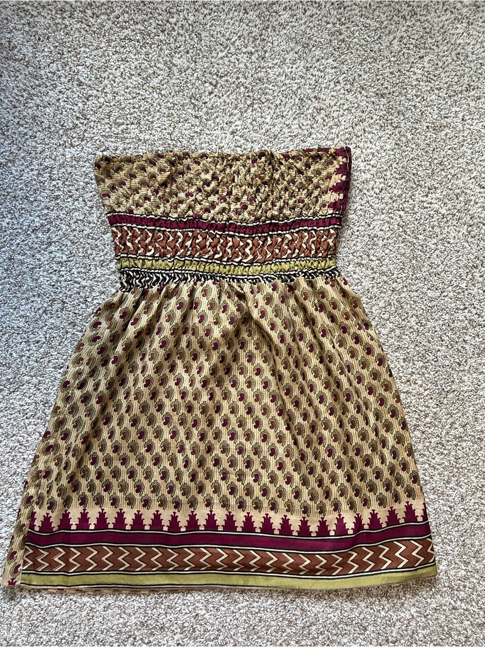 Silk Strapless Printed Sundress